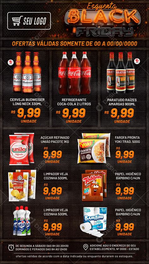 Encarte Esquenta Black Friday Cerveja Produtos Social Media Psd