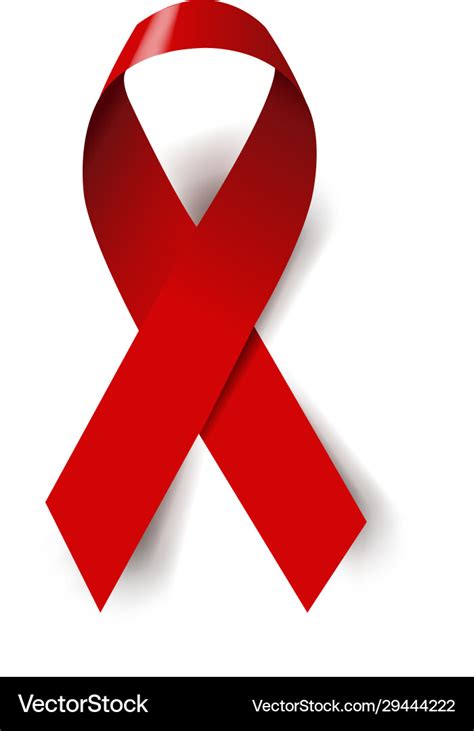 Red ribbon world aids day symbol Royalty Free Vector Image