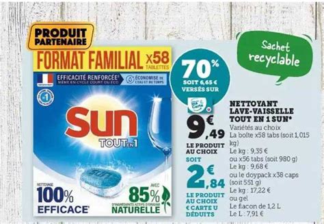 Promo Nettoyant Lave Vaisselle Tout En 1 Sun Chez Super U ICatalogue Fr