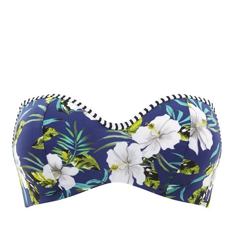 Strapless Moulded Bikini Cobalt Floral