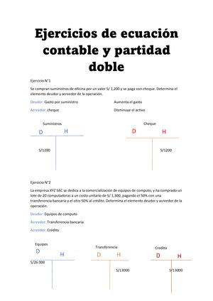 S7 Ejercicios De Partida Doble Ejercicio N 1 Planteamiento Los