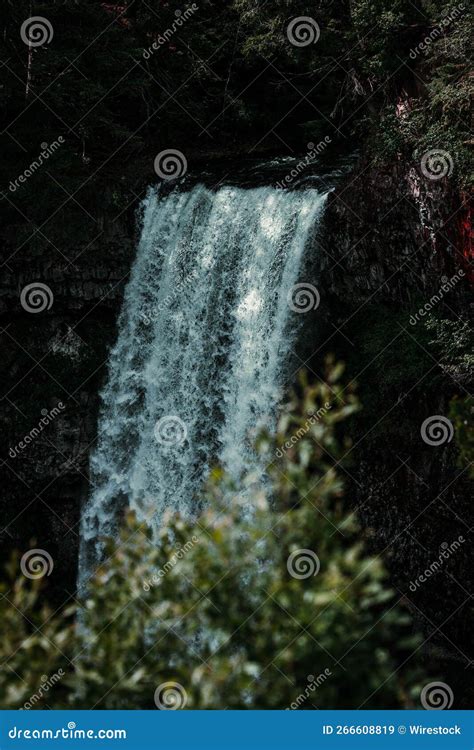 Beautiful Waterfall Flowing Over The Rocks Stock Image Image Of Trees