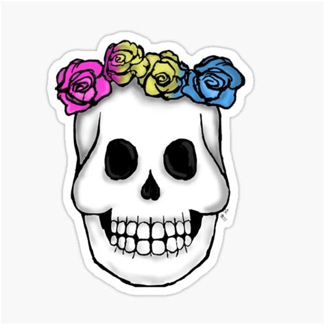 Pansexual Pride Skull Sticker For Sale By Prideandskulls Redbubble