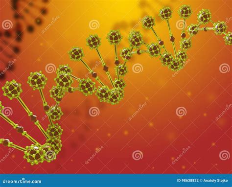 Ilustra O D Da H Lice Abstrata Do Adn No Espa O Alaranjado Biol Gico