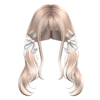 Low Pigtails With Ribbons Platinum Blonde Roblox