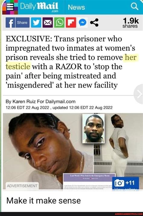 Daily Mail News Q Exclusive Trans Prisoner Who Impregnated Two Inmates At Womens Prison