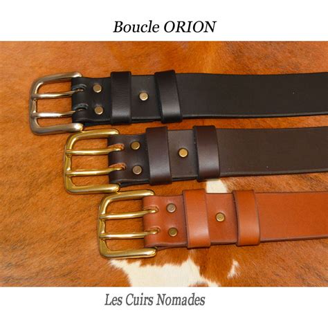 Ceinturon Cuir Largeur 4cm Boucle ORION Doubles Ardillons Les