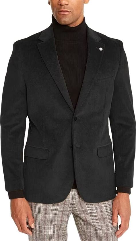 Huutoe Corduroy Mens Jacket Mens Black Corduroy Sport Coat Mens Sport