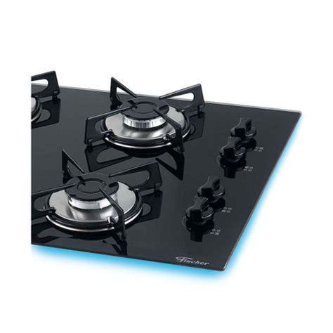 Fog O Cooktop Fischer Q G S Mesa Vidro Preto Submarino