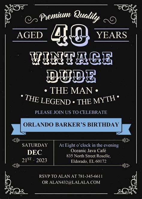 Vintage Dude Inv D Download Hundreds Free Printable Birthday