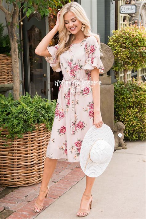 Blush Pink Floral Modest Church Dress Best And Affordable Modest