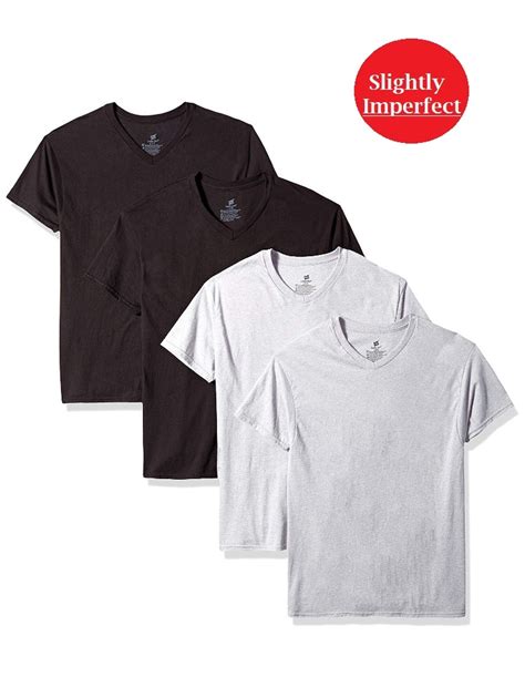 Hanes Mens Colored V Neck T Shirts 4 Pack