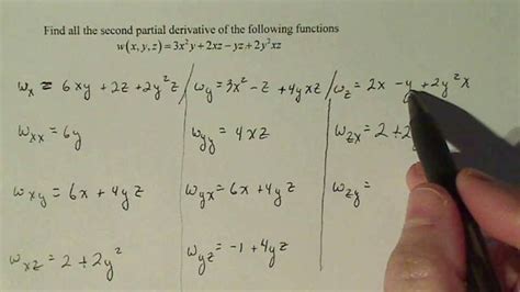 Calculus Second Partial Derivatives Example Youtube