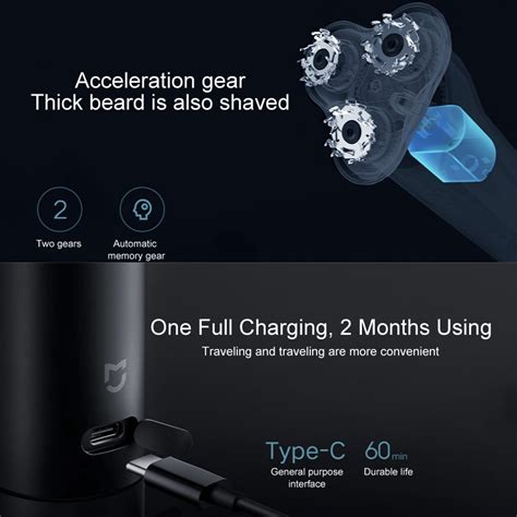 Original Xiaomi Mijia S500 Portable Electric Shaver with LED Display ...