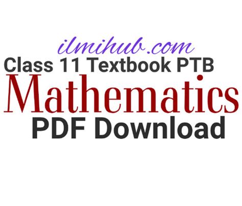 Class 11 Math Book PDF - 1st Year Math Textbook PTB - Ilmi Hub