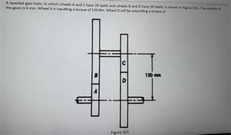 Solved A Reverted Gear Train In Which Wheels A And C Have Chegg