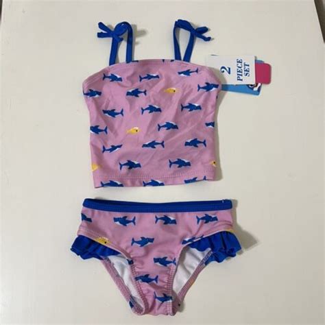 Nickelodeon Baby Shark Ruffle Tankini Pc Bikini Swimsuit Girls