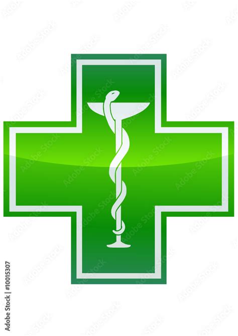 Croix Verte De Pharmacie Et Caduc E D Tour Stock Vector Adobe Stock