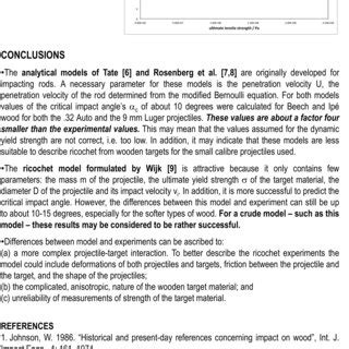 Trajectory of a ricocheting bullet showing the impact angle a, the ...