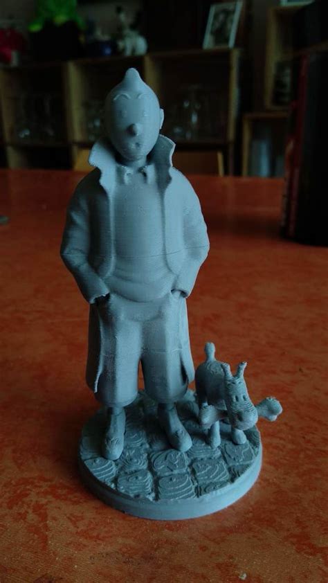 Fichier Stl Gratuit Tintin Milou Et Leur Base Design Pour