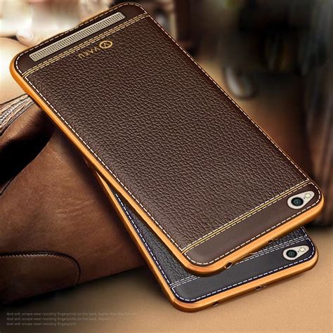 Vaku ® Xiaomi Redmi 5a Leather Stitched Gold Electroplated Soft Tpu