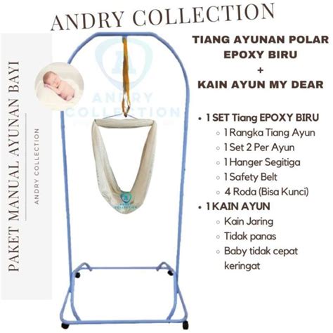 Jual Ayunan Bayi Tiang Ayun Epoxy POLAR Lengkap Dengan Kain Ayun Jaring