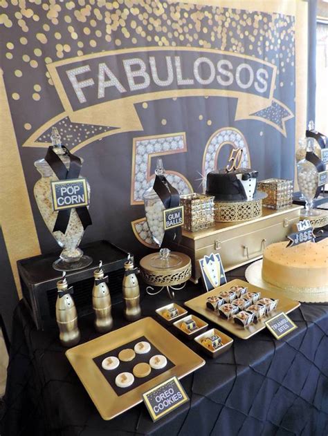 Karas Party Ideas Fabulous 50th Black And Gold Birthday Party Karas