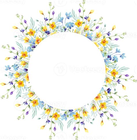 Wildflowers Frame Watercolor Clipart 21952852 Png