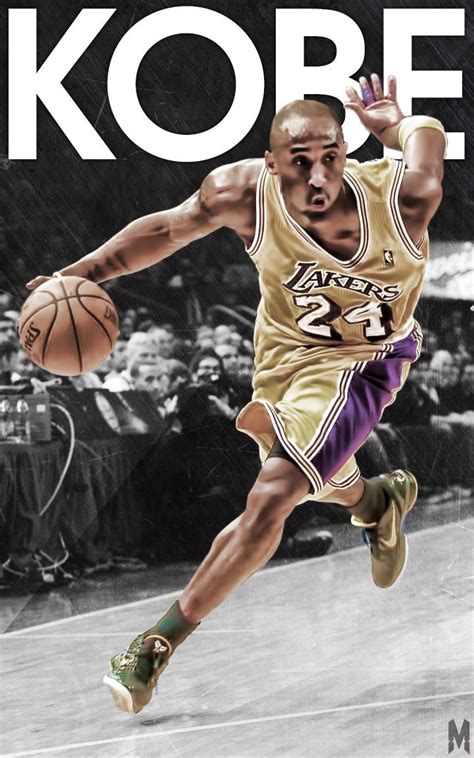 Kobe Bryant Aka The Black Mamba Nba Basketball Art Basketball