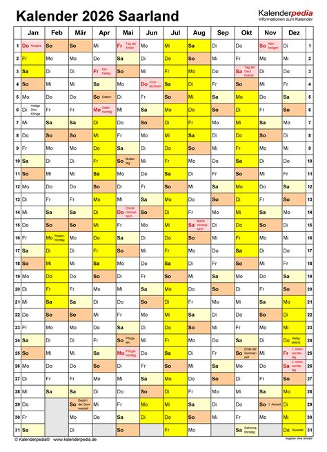 Kalender Saarland Ferien Feiertage Pdf Vorlagen