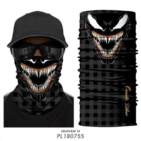 Skeleton bandana Masque Bandana Venom 3D guêtre de cou militaire de l