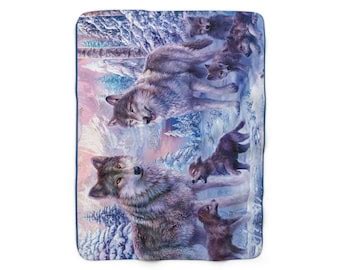 Wolf Throw Blanket Etsy