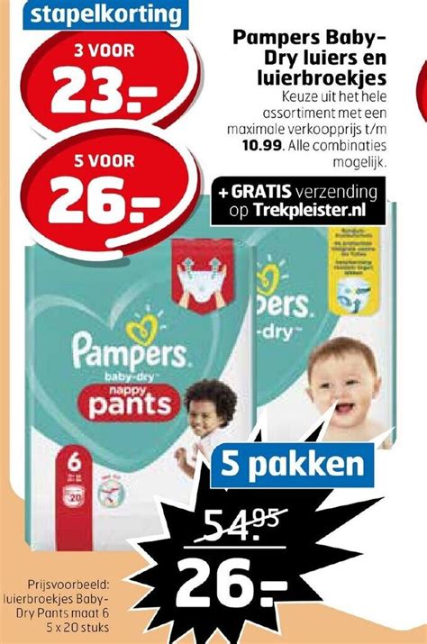 Pampers Baby Dry Luiers En Luierbroekjes Aanbieding Bij Trekpleister