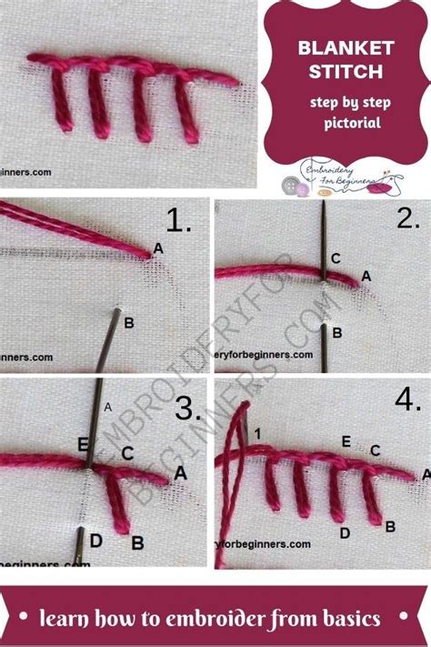 Blanket Stitch How To Work A Blanket Stitch Step By Step Hand