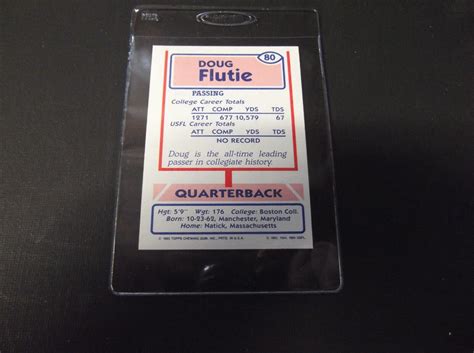 Doug Flutie Topps Usfl Football Generals Rc Rookie Card Ebay