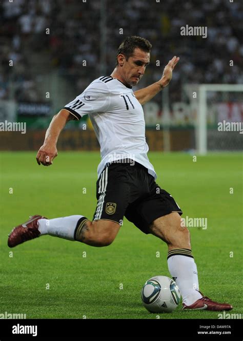 Germany S Miroslav Klose Controls The Ball During The Soccer Friendly