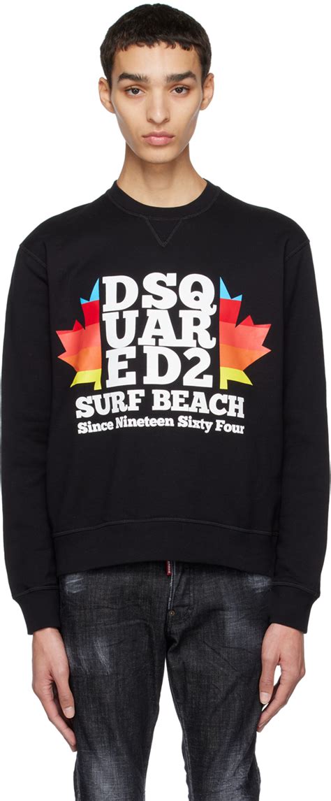 Dsquared2 Black Surf Beach Cool Sweatshirt Dsquared2