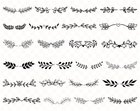 Leaf Dividers Svg Leaves Divider Bundle Decorative Dividers Etsy