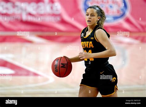 Iowa Guard Gabbie Marshall Dribbles Up Court Against Maryland During