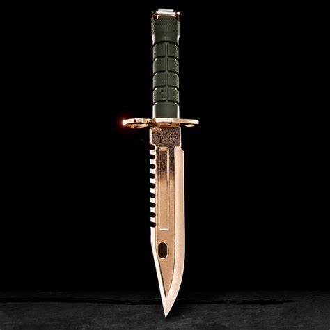 24k Gold Lore M9 Bayonet Real Video Game Knife Skin Elemental