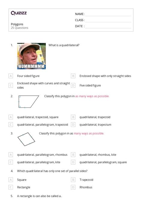 Regular And Irregular Polygons Worksheets