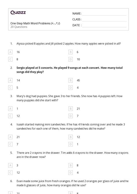 50 Math Word Problems Worksheets For 8th Grade On Quizizz Free
