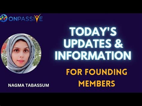 Onpassive Today S Updates Information For Founding Members