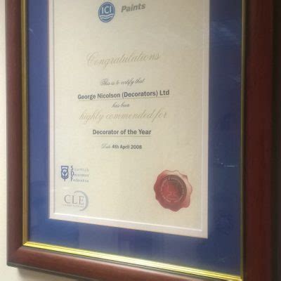 Awards Accreditations George Nicolson Decorators