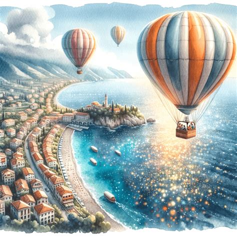 40 Watercolor Style Hot Air Balloon Illustrations Prints