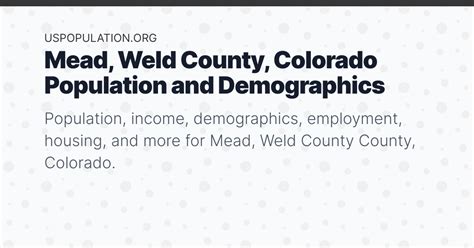 Mead, Weld County, Colorado Population | Income, Demographics ...