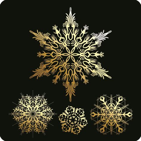 Gold Snowflake Vector Free Download