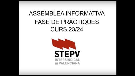 Assemblea Informativa Sobre La Fase De Pr Ctiques Del Professorat En El