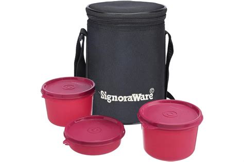 Buy Signoraware Executive Medium Lunch Box Set Of 3 With Bag Micro Wave Freezer Safe Containers