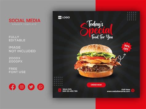 Premium Vector Fast Food Social Media Post Design